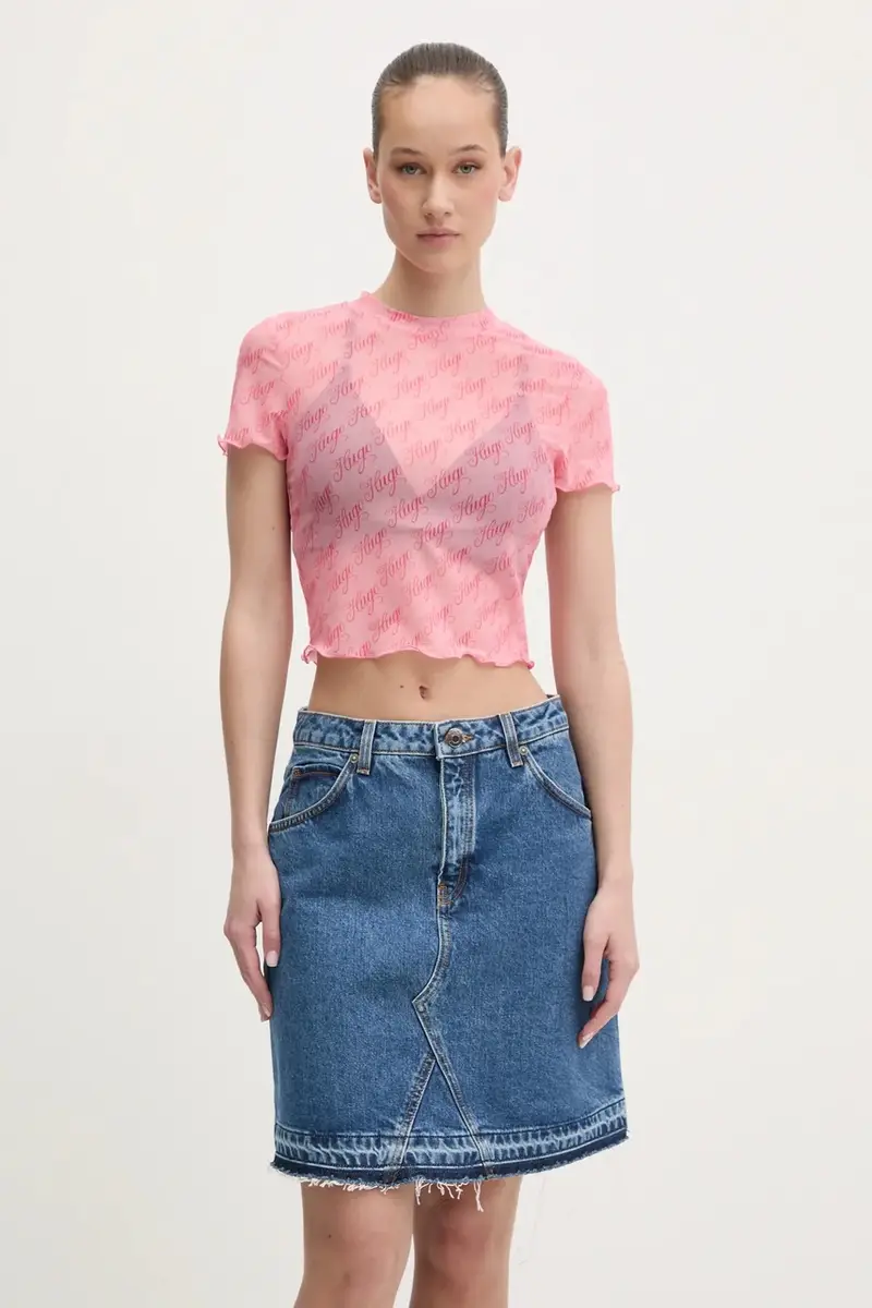 gonna di jeans colore blu 50539762 miniatura 4