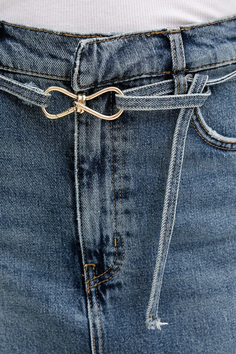 gonna di jeans colore blu 50550747 miniatura 4