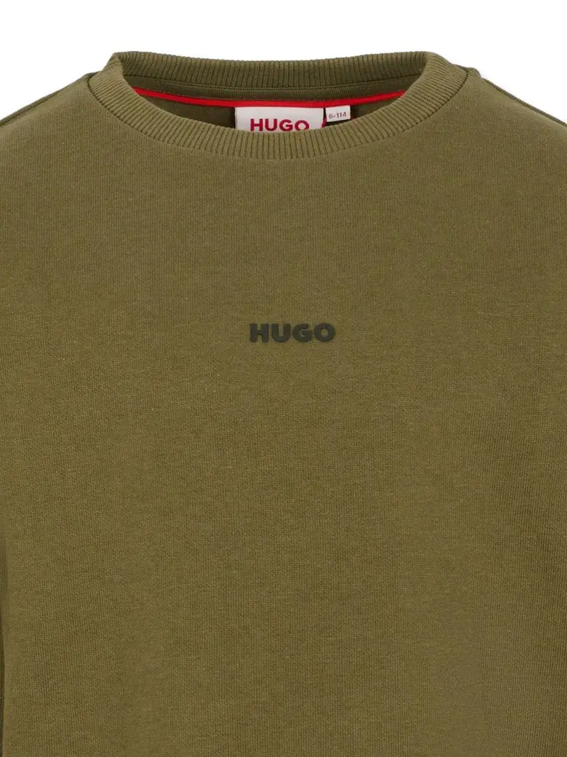 Felpa con Logo Ricamato Verde miniatura 2