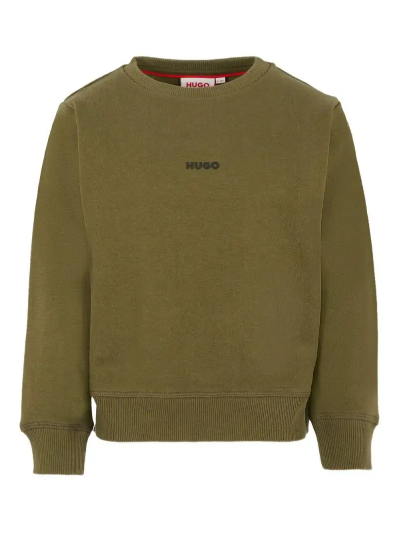 Felpa con Logo Ricamato Verde