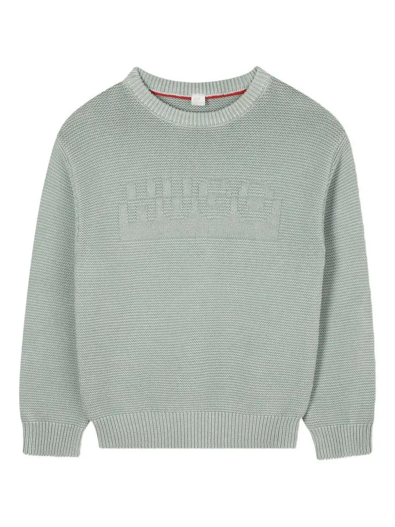 Hugo Kids Maglione Verde Bambino in Cotone