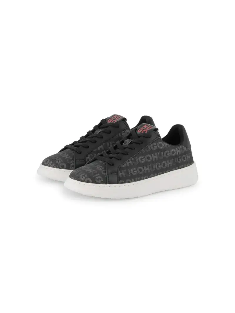 Sneaker nere logo all-over Nero miniatura 3