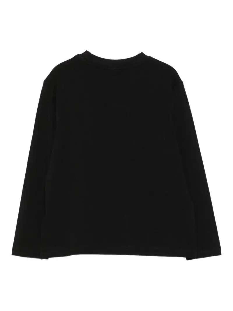 Top in Cotone con Placca Logo Nero miniatura 2