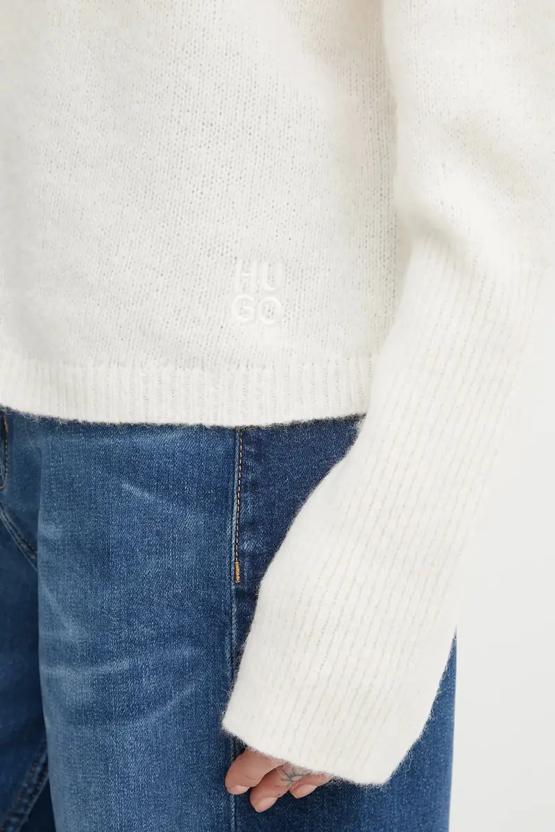 maglione con lana colore beige 50548251 miniatura 5