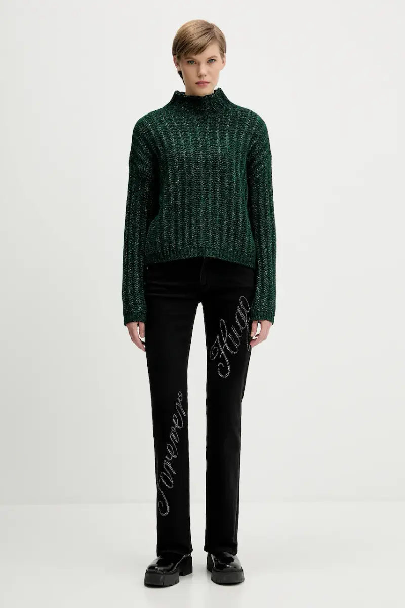 maglione con lana colore verde 50550210 miniatura 2