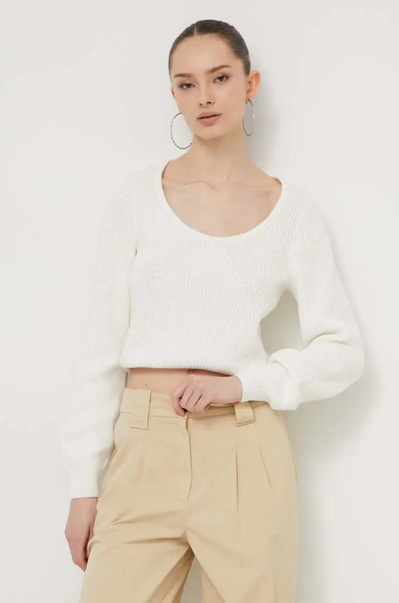 maglione in cotone colore beige