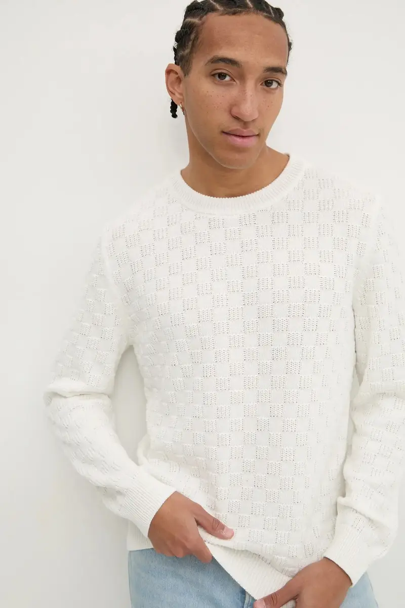 maglione in cotone colore beige 50531812 miniatura 4