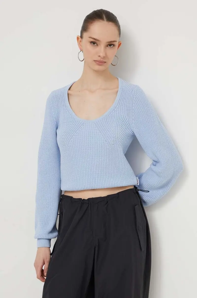 maglione in cotone colore blu