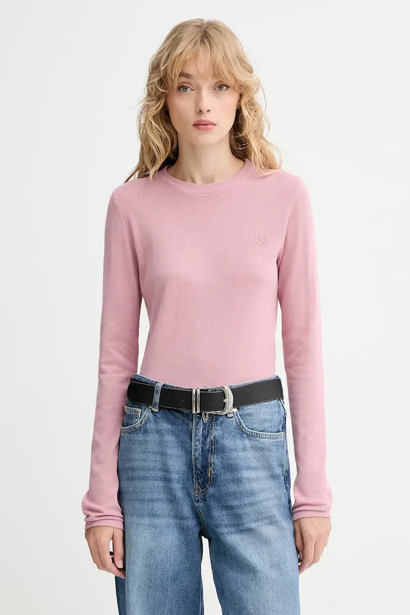 maglione in cotone colore nero 50514296 Rosa