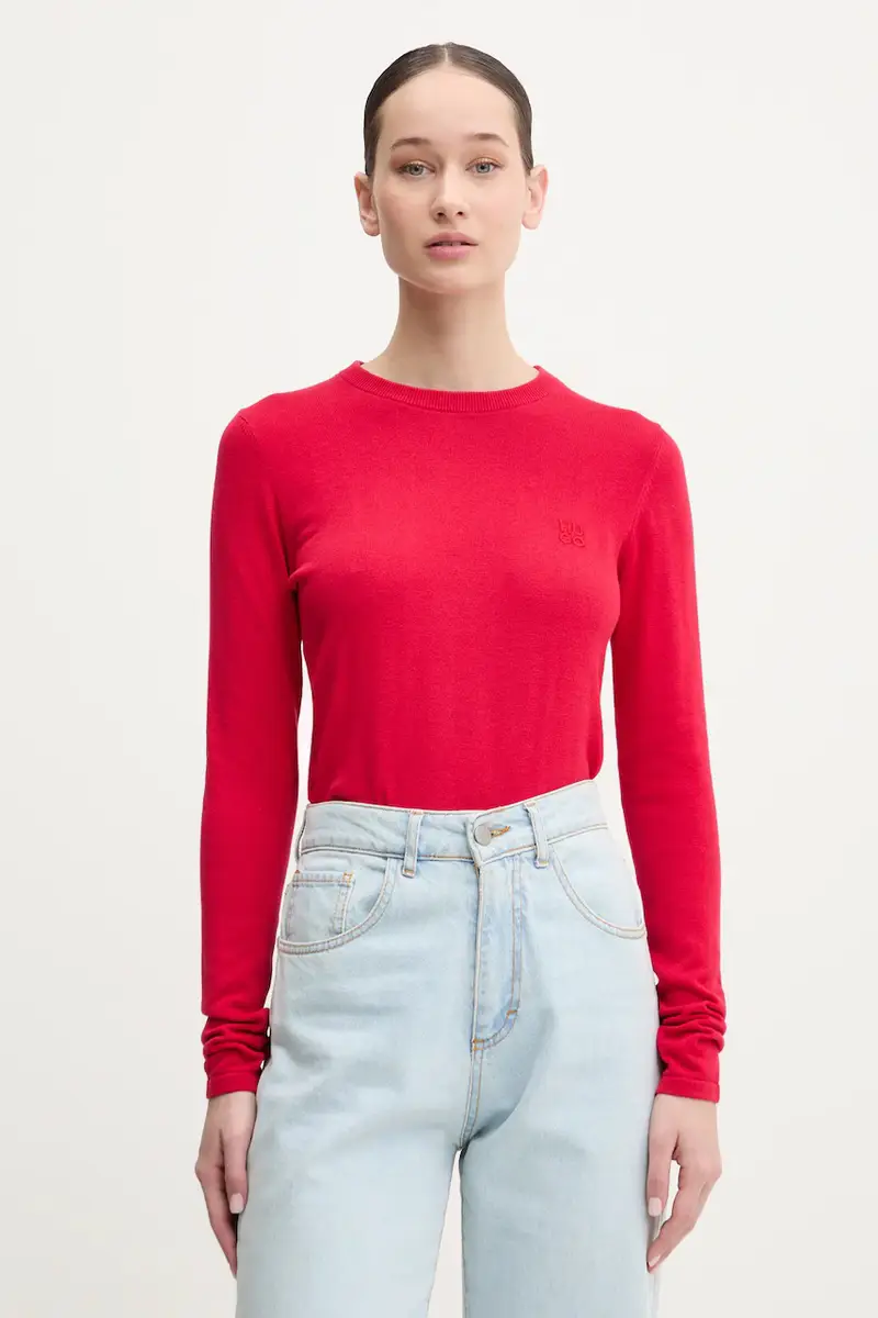 maglione in cotone colore nero 50514296 Rosso