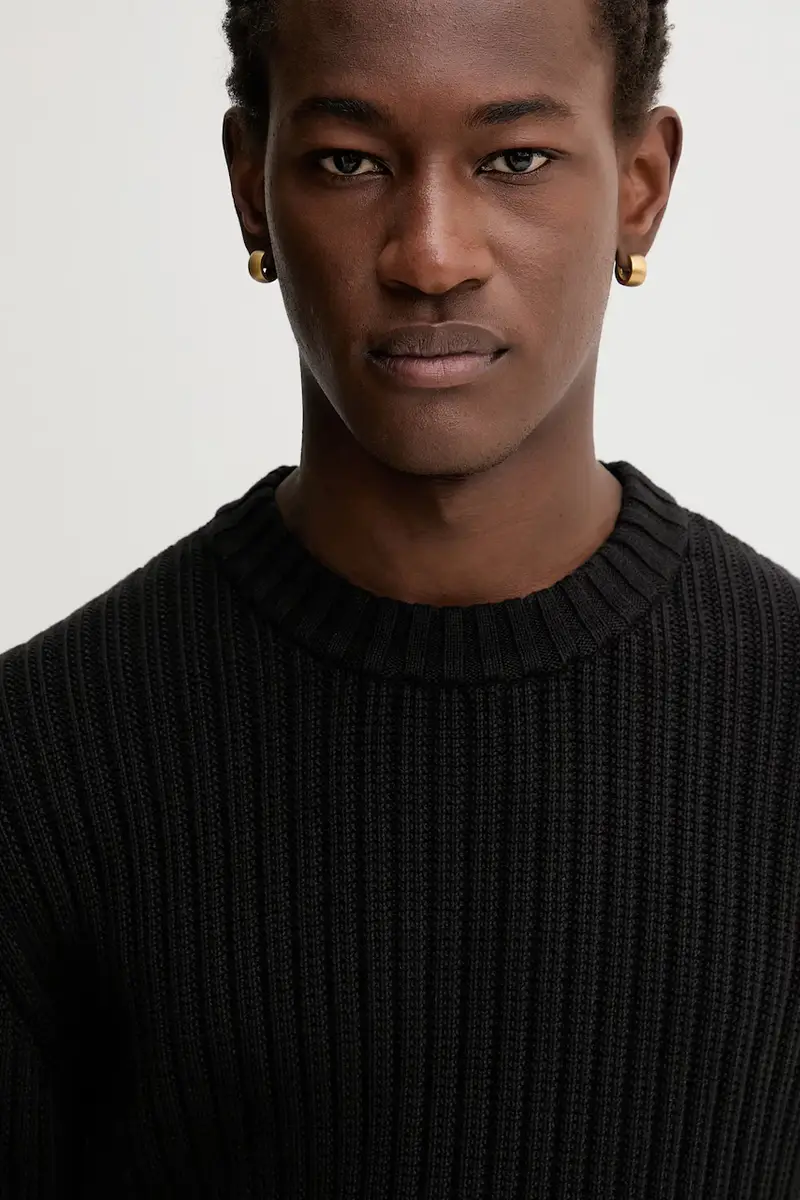 maglione in cotone uomo colore nero 50546863 miniatura 4