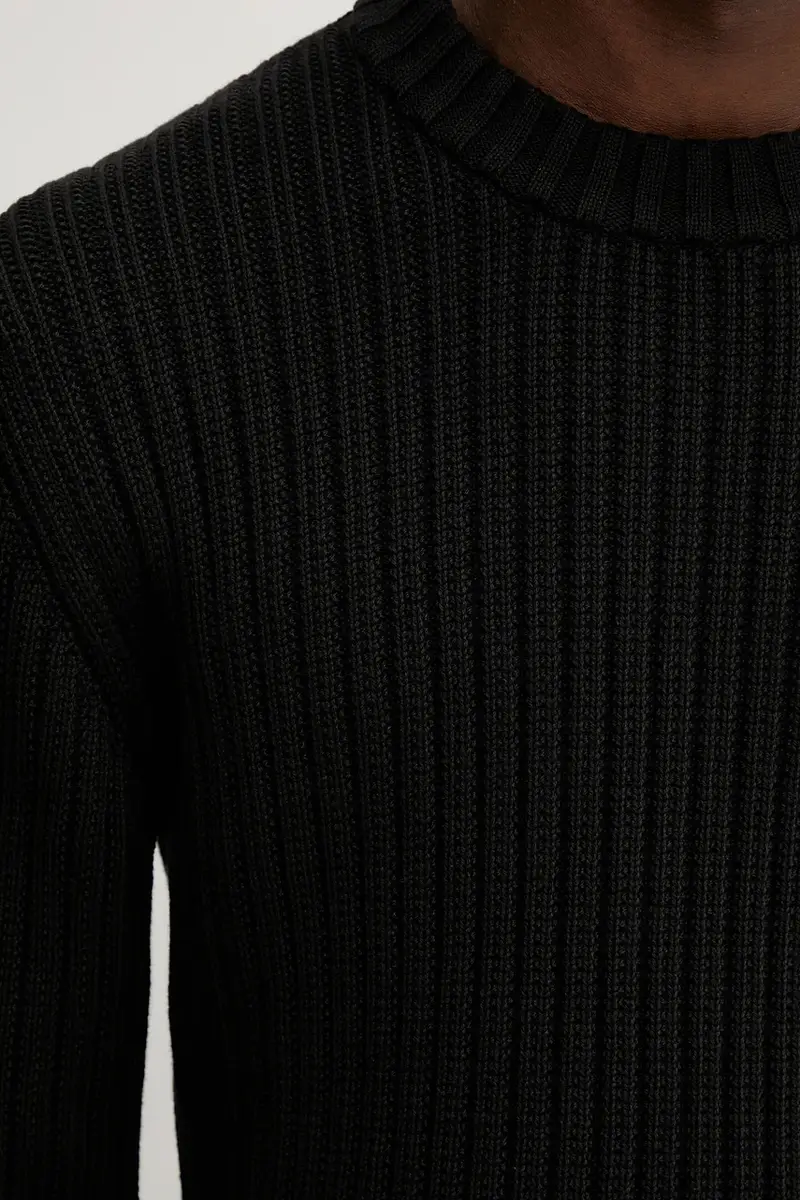 maglione in cotone uomo colore nero 50546863 miniatura 5