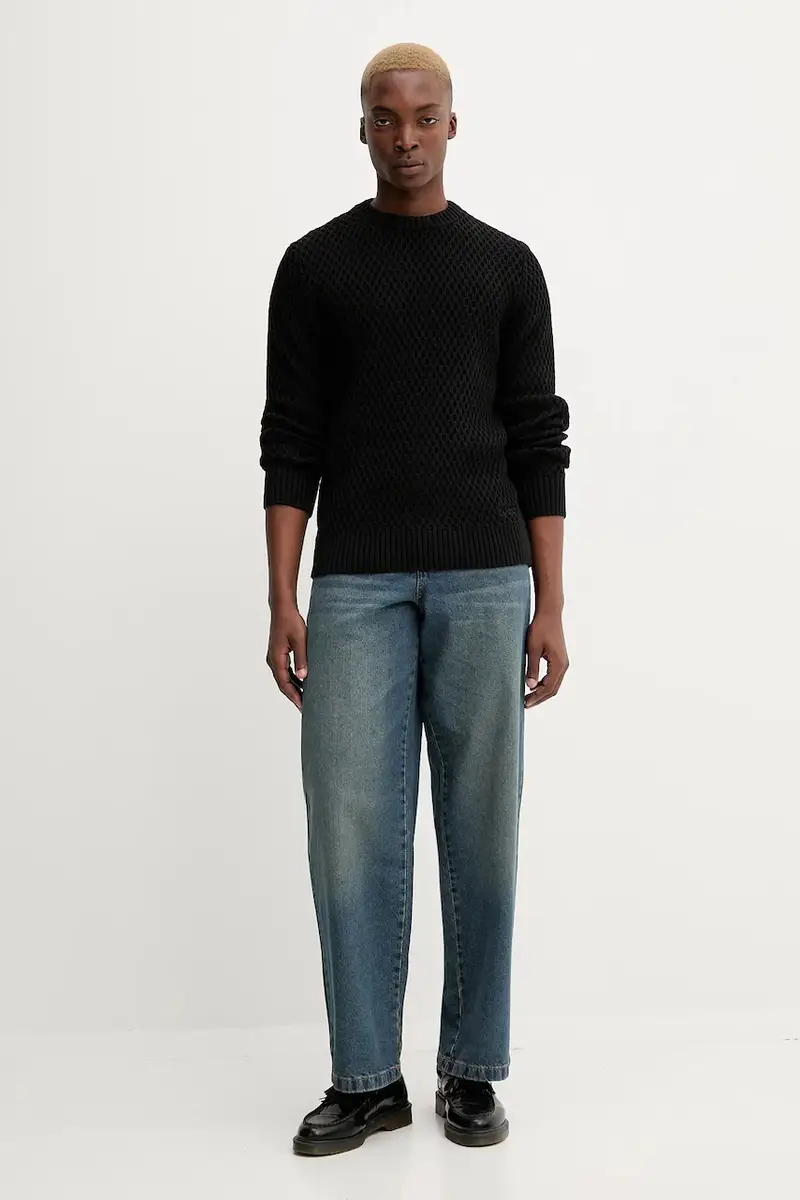 maglione in cotone uomo colore nero 50546995 miniatura 2