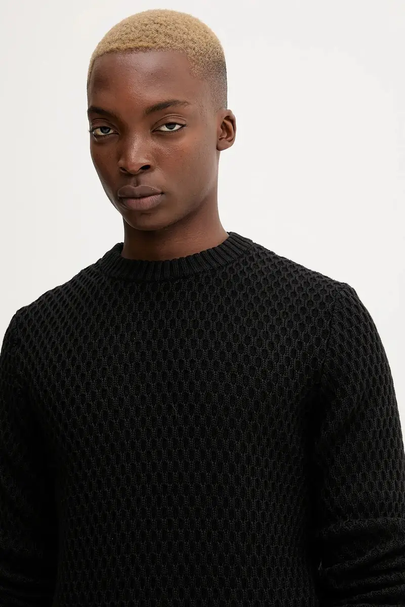 maglione in cotone uomo colore nero 50546995 miniatura 4