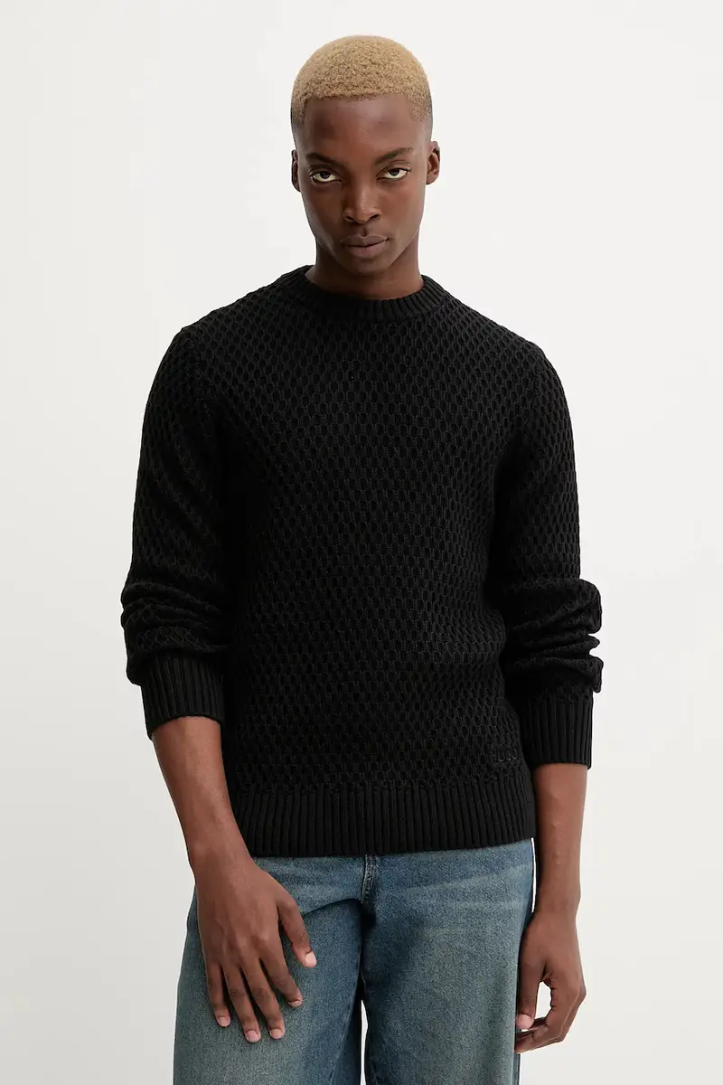 maglione in cotone uomo colore nero 50546995