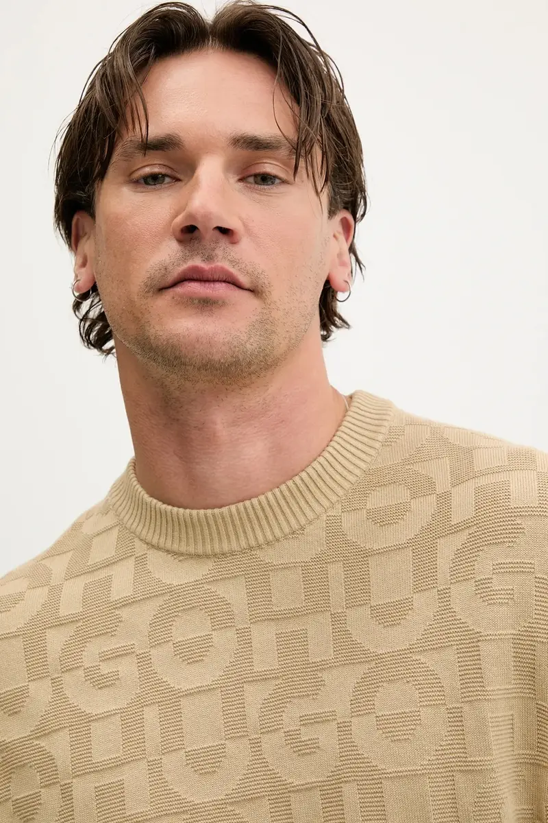 maglione in cotone uomo colore verde 50543785 miniatura 5