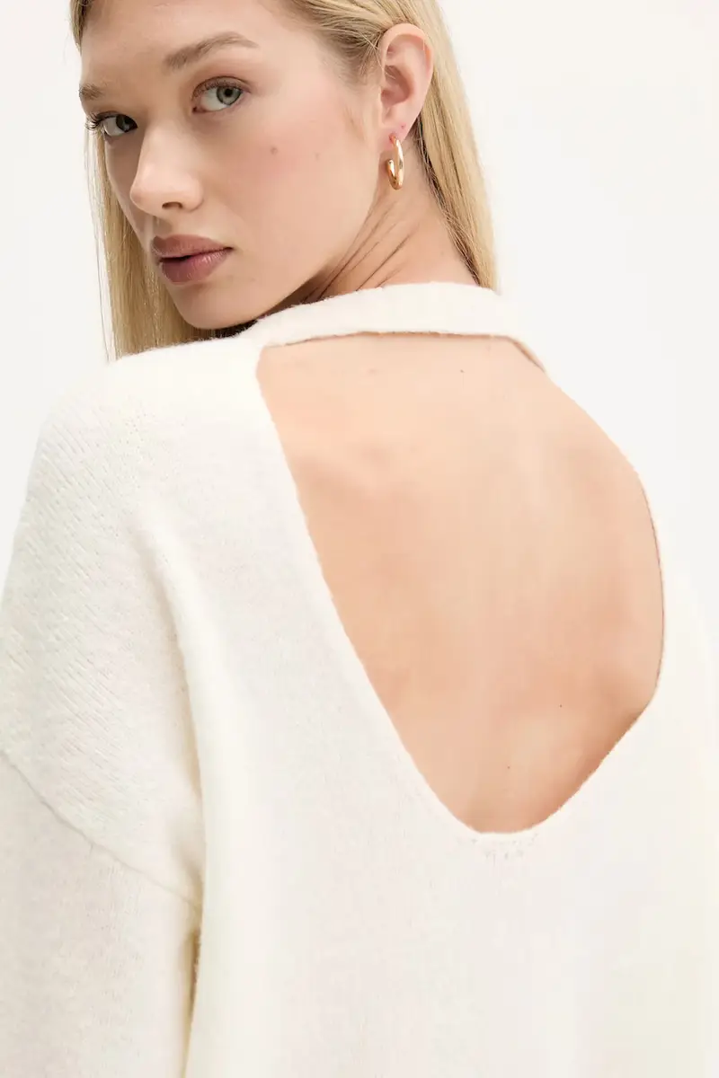 maglione in lana donna colore beige 50545082 miniatura 4