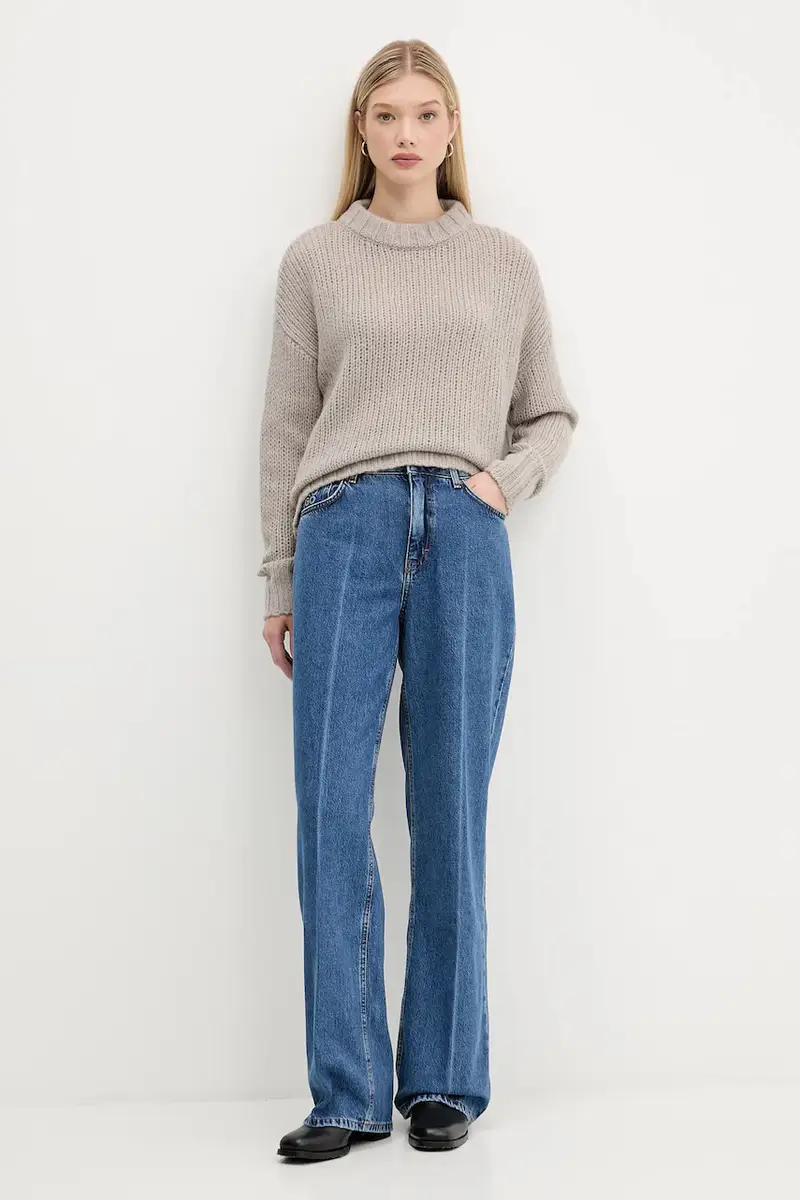 maglione in lana donna colore rosa 50522553 Beige miniatura 2