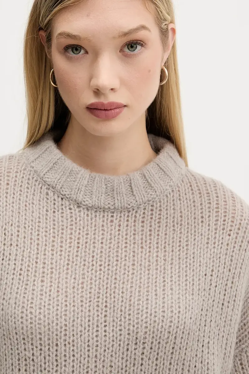 maglione in lana donna colore rosa 50522553 Beige miniatura 4