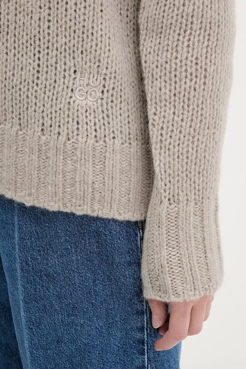 maglione in lana donna colore rosa 50522553 Beige miniatura 5