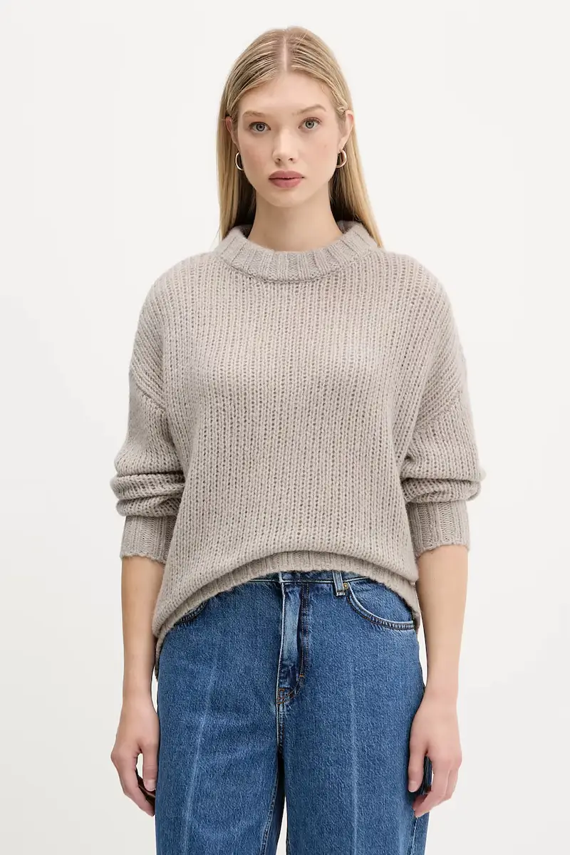 maglione in lana donna colore rosa 50522553 Beige