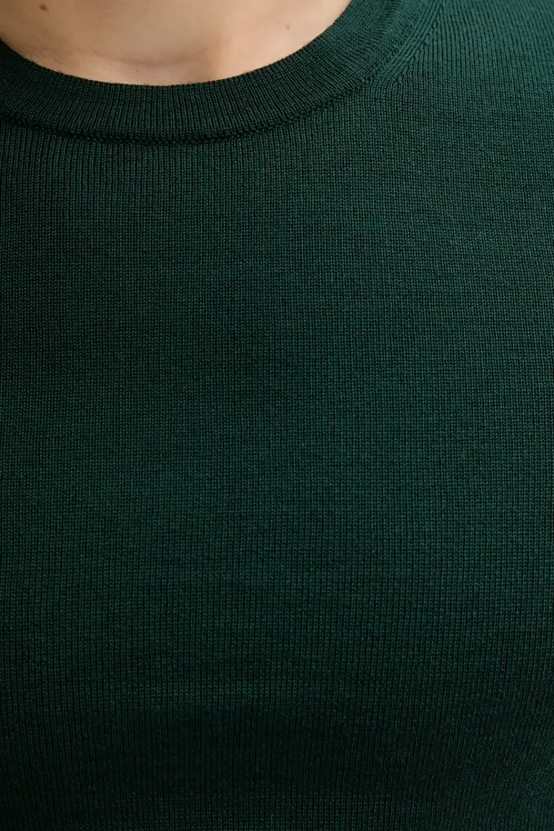 maglione in lana uomo colore arancione Verde miniatura 5