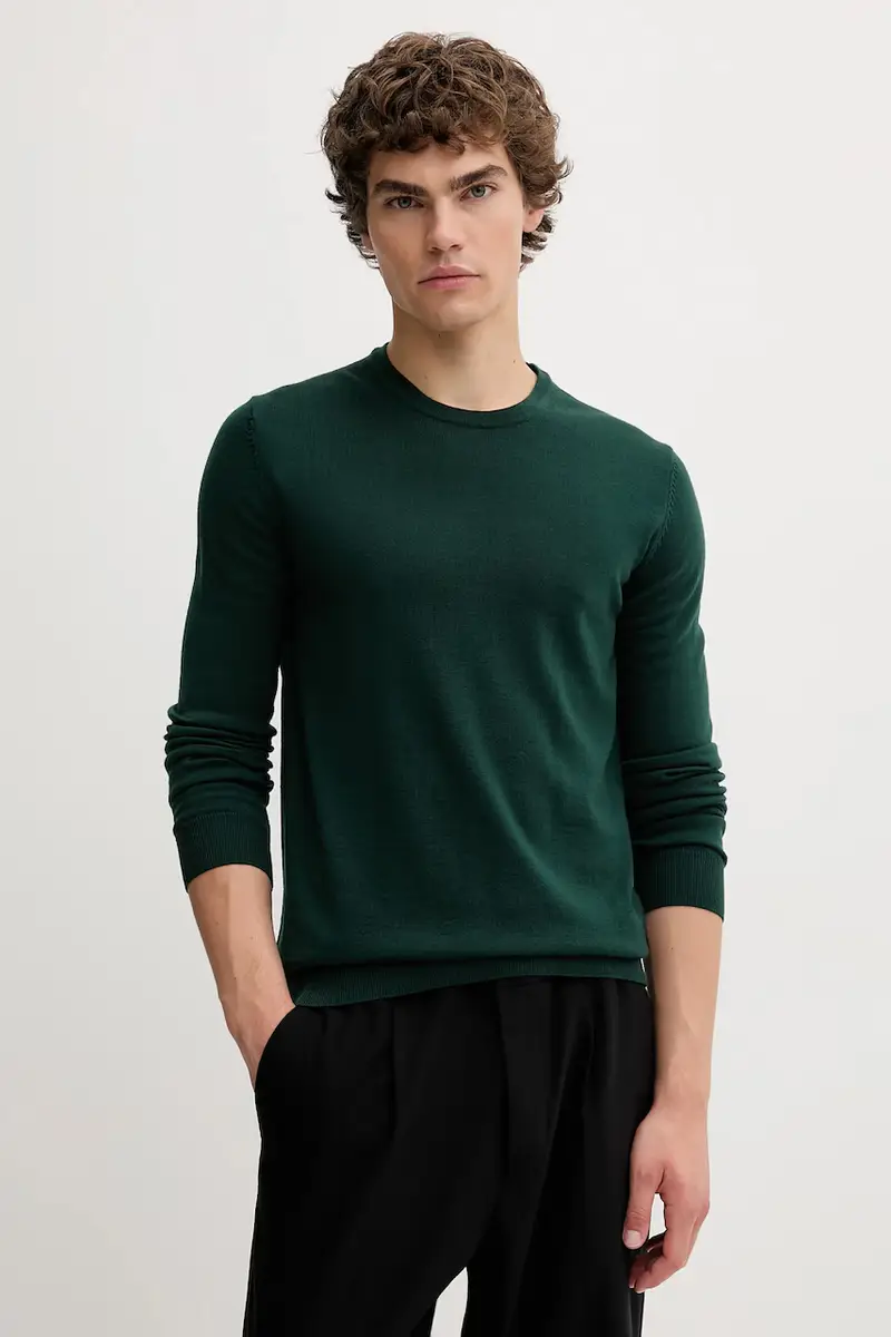 maglione in lana uomo colore arancione Verde