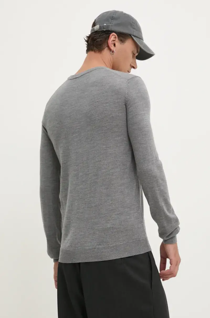 maglione in lana uomo colore grigio miniatura 2