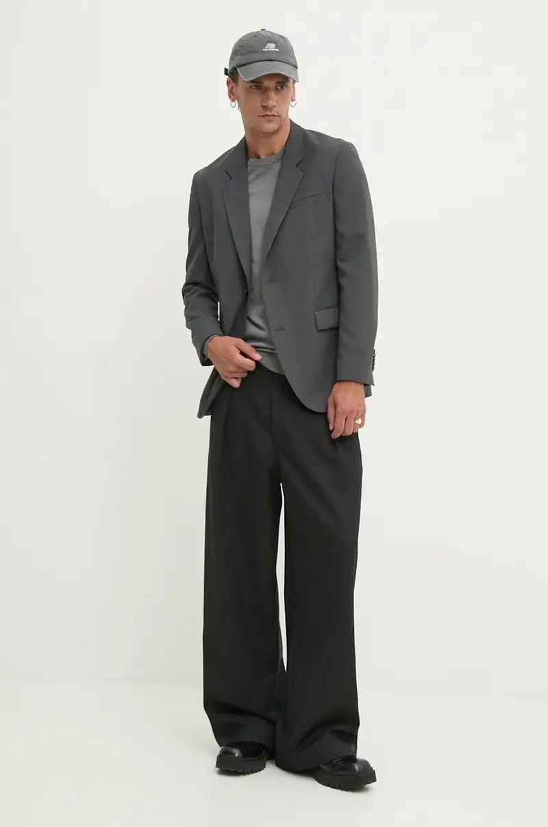 maglione in lana uomo colore grigio miniatura 5