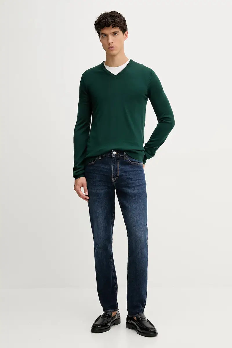 maglione in lana uomo colore nero 50474172 Verde miniatura 2