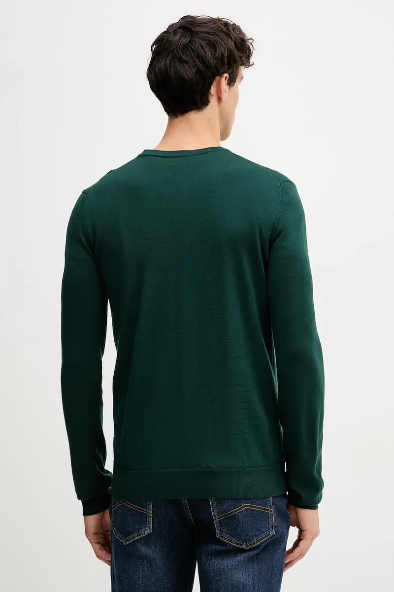 maglione in lana uomo colore nero 50474172 Verde miniatura 3