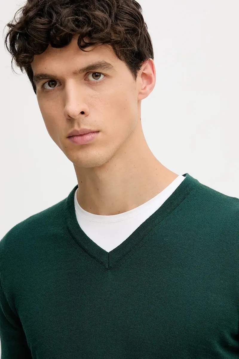 maglione in lana uomo colore nero 50474172 Verde miniatura 4