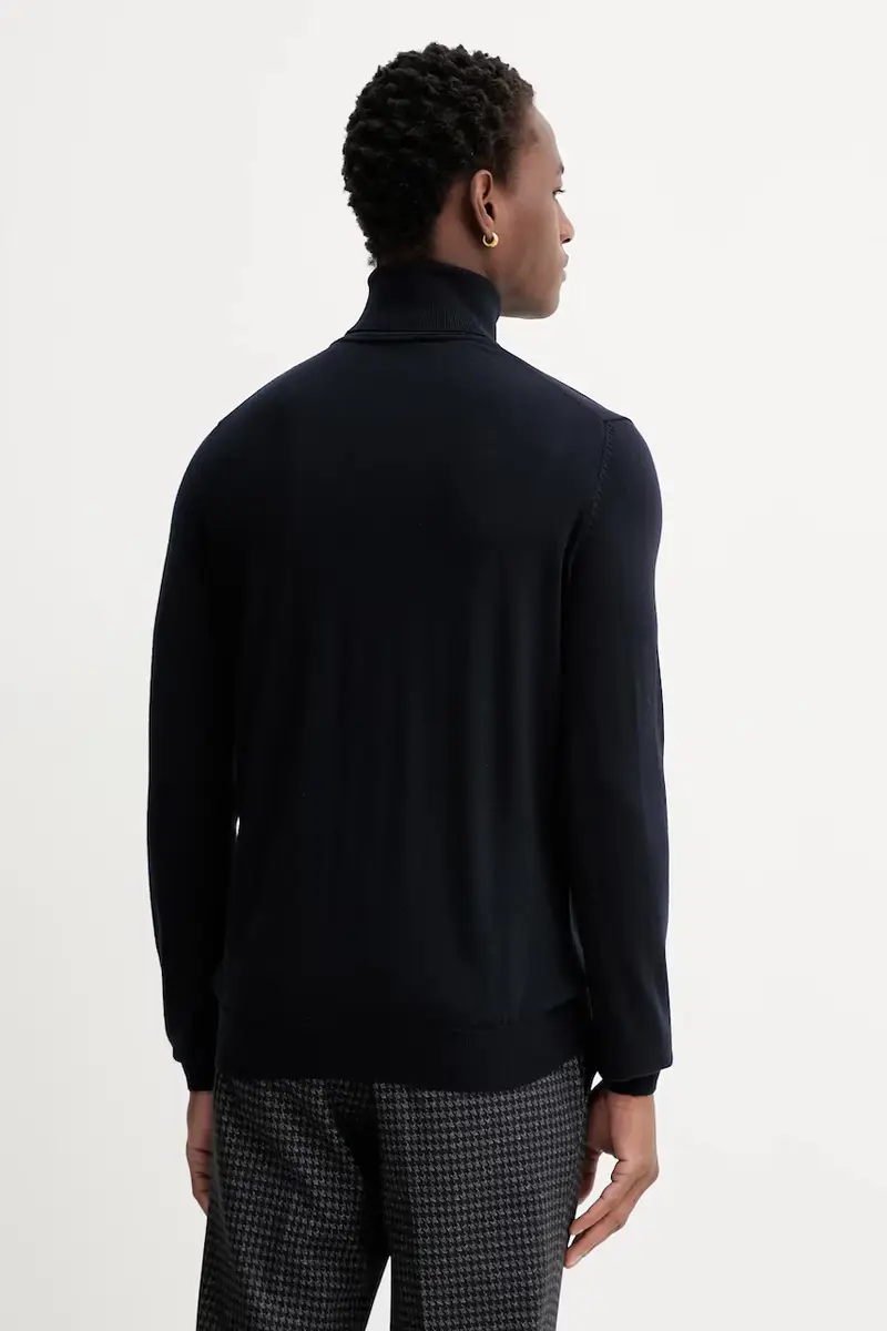 maglione in lana uomo colore rosa Blu navy miniatura 3