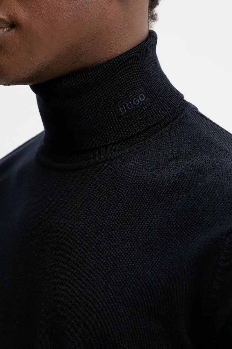 maglione in lana uomo colore rosa Blu navy miniatura 5