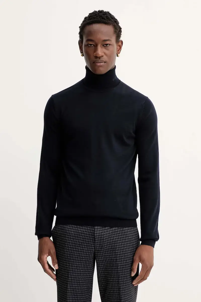 maglione in lana uomo colore rosa Blu navy