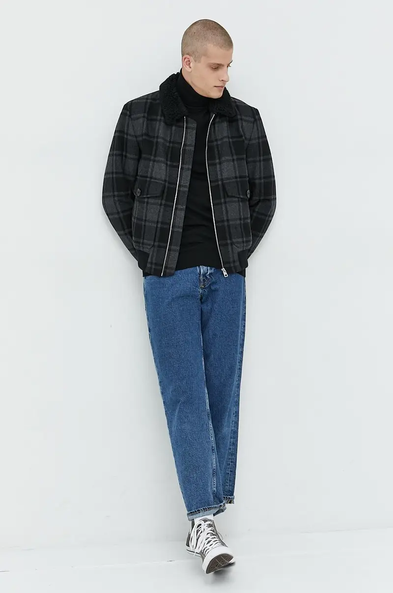 maglione in lana uomo Nero miniatura 2