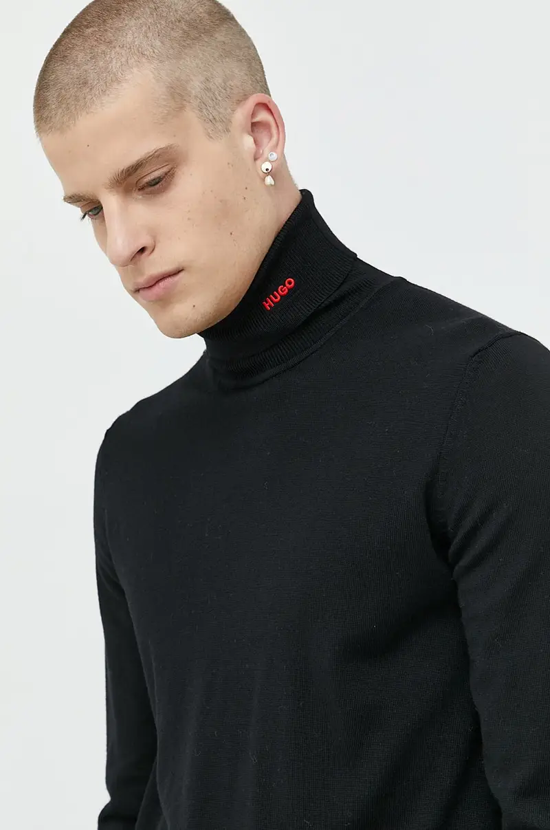 maglione in lana uomo Nero miniatura 4