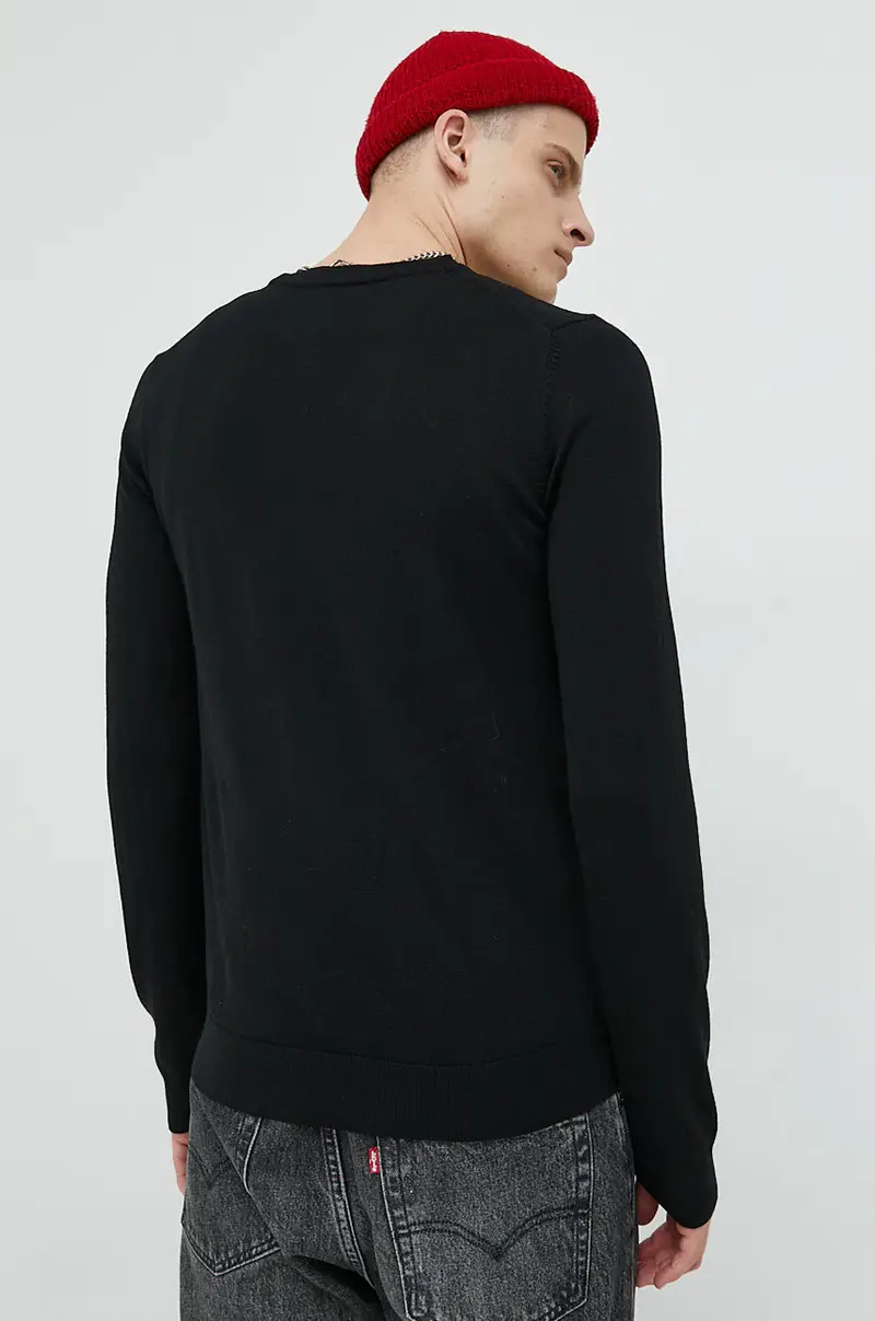 maglione in lana uomo Nero miniatura 3