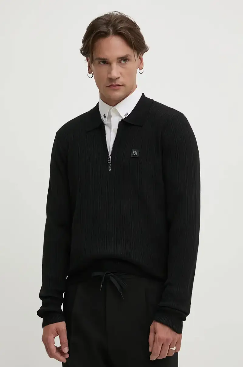 maglione in misto lana uomo colore nero 50524556