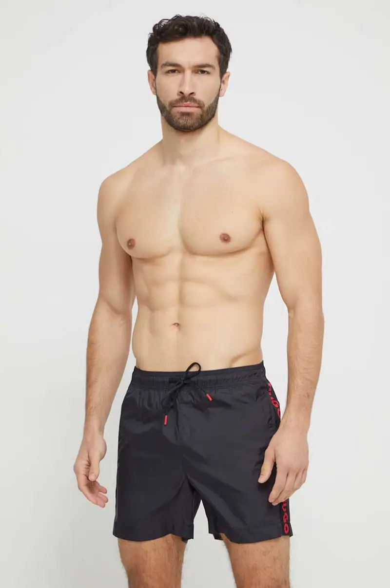 pantaloncini da bagno colore blu navy Nero miniatura 2