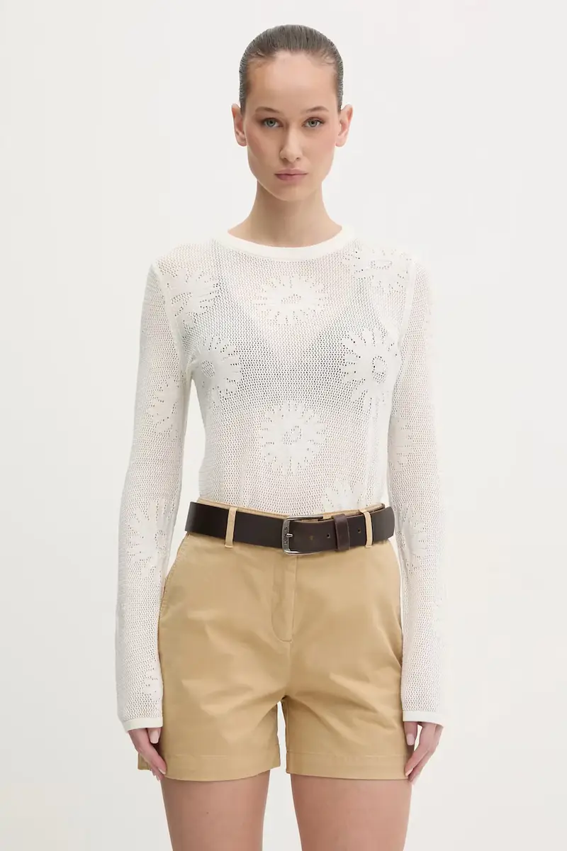 pantaloncini donna colore beige 50538930 miniatura 4