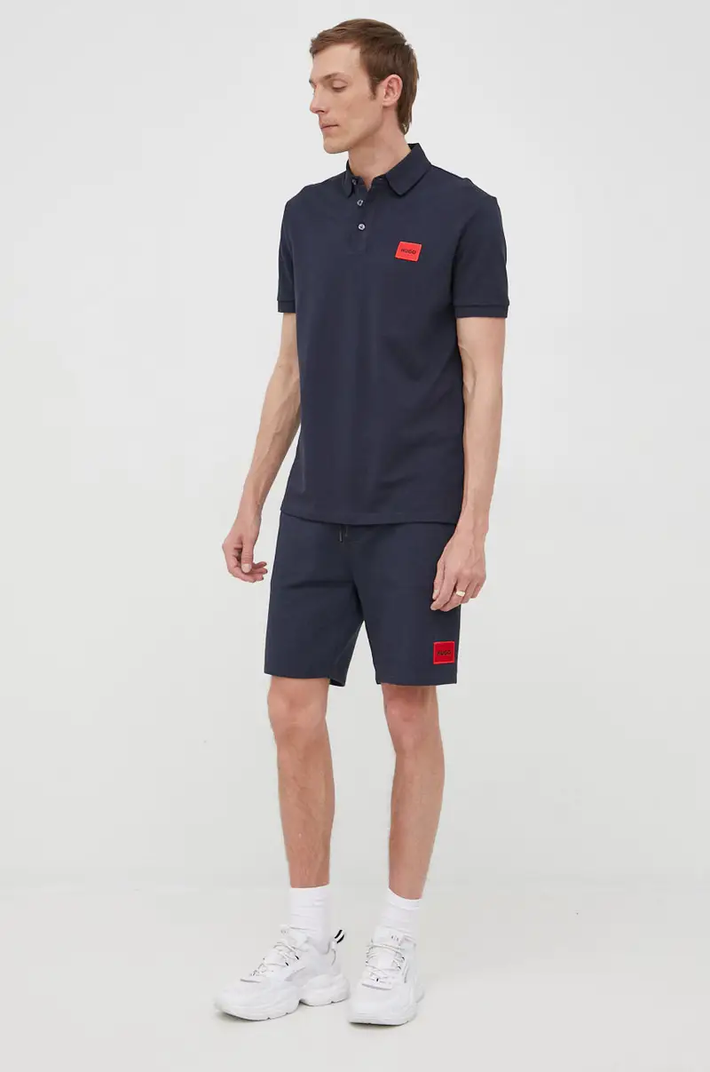 pantaloncini in cotone Blu navy miniatura 2