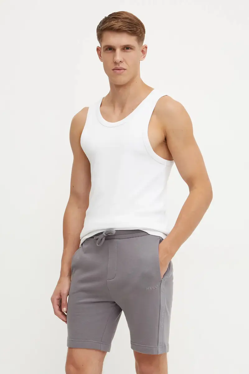 pantaloncini lounge in cotone colore grigio 50520492 miniatura 2