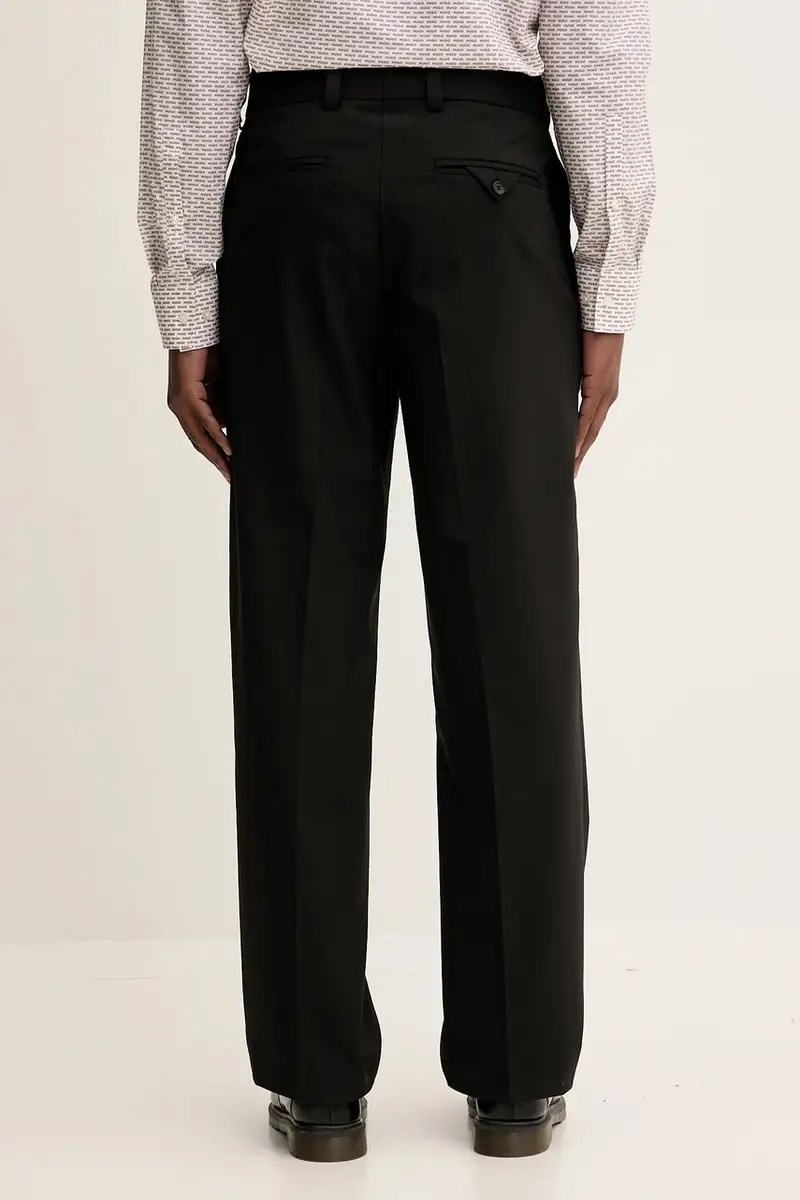 pantaloni con lana colore nero 50549484 miniatura 3