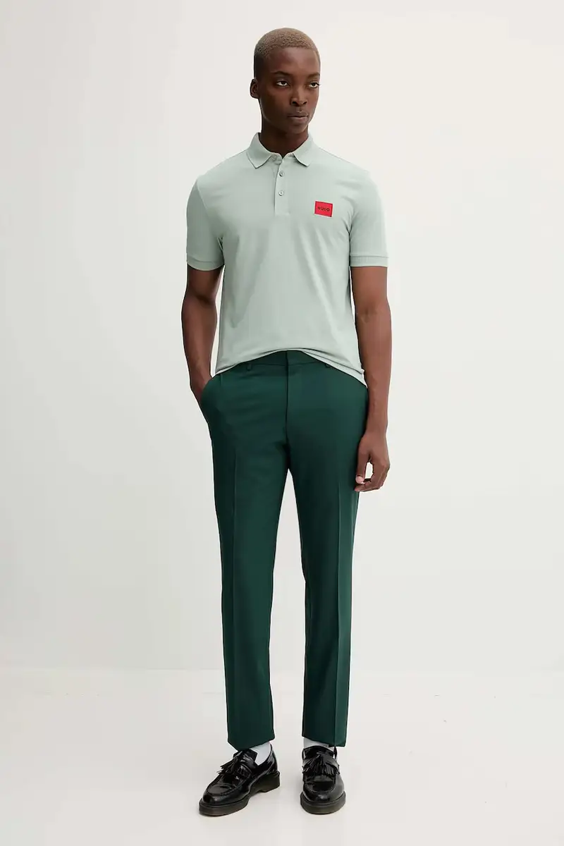 pantaloni con lana colore verde 50547336 miniatura 2