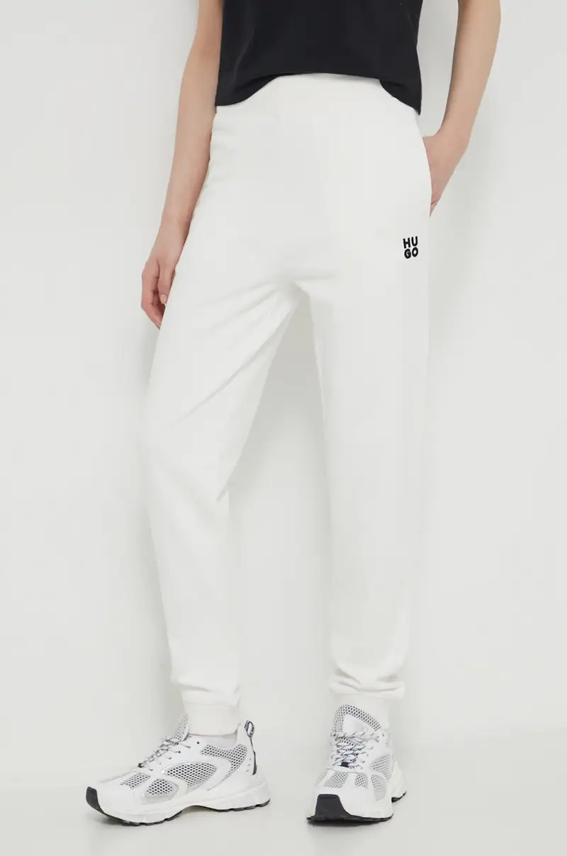 pantaloni da jogging in cotone colore beige