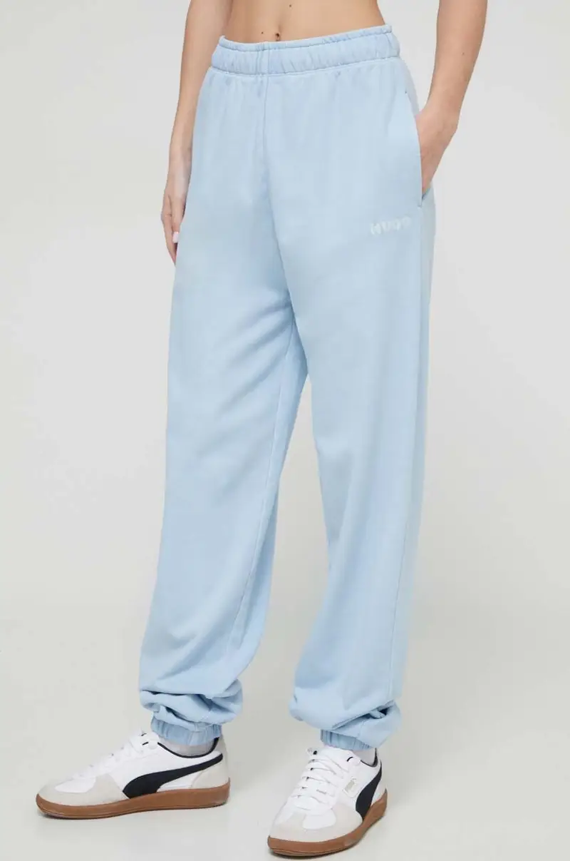 pantaloni da jogging in cotone colore blu