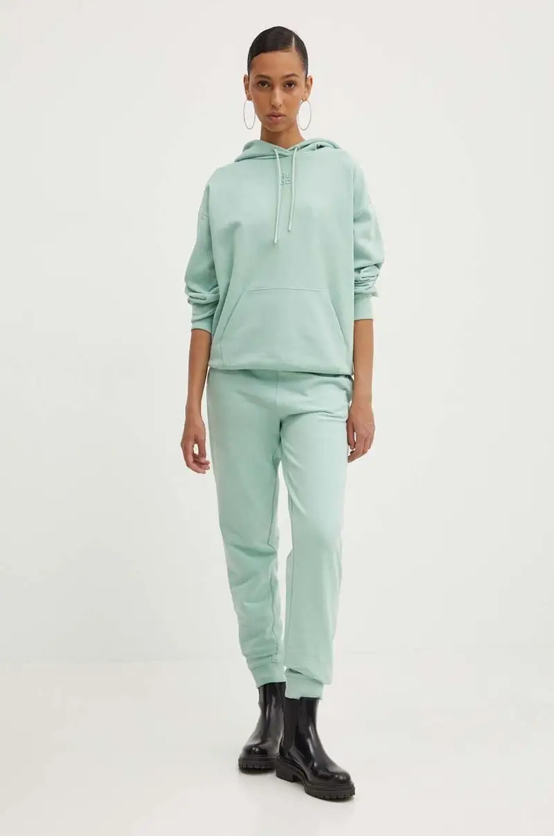 pantaloni da jogging in cotone colore verde miniatura 2