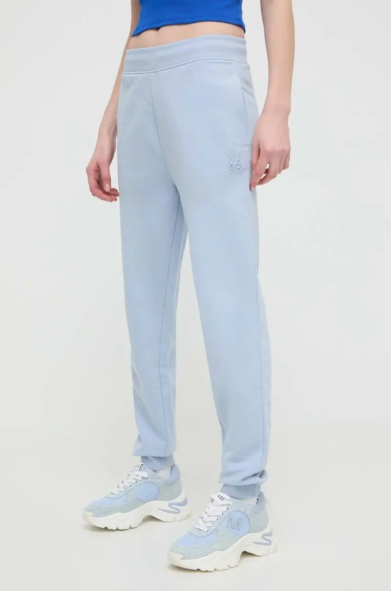 pantaloni da jogging in cotone colore violetto Blu