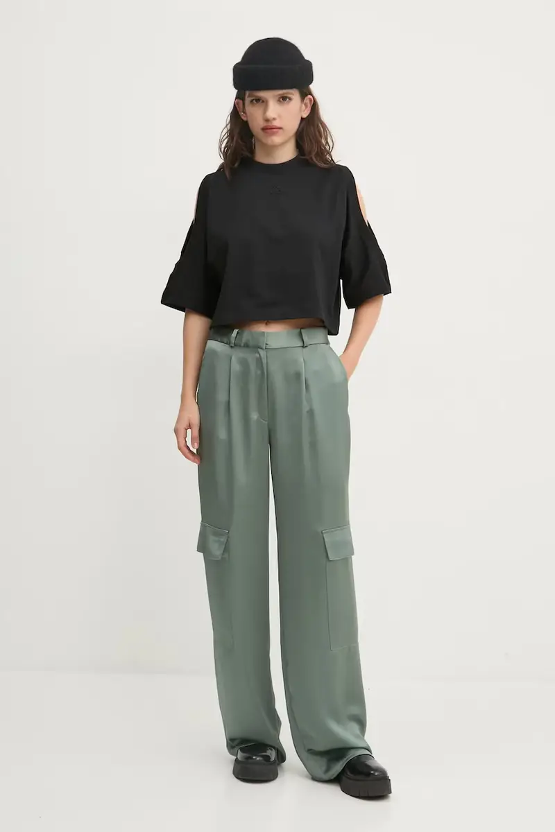 pantaloni donna colore verde 50530080 miniatura 2